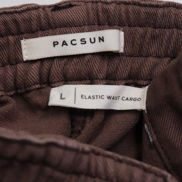 Pacsun Brownie Utility Cargo Pants High Rise Straight Leg Rigid Denim Brown L - Picture 5 of 8